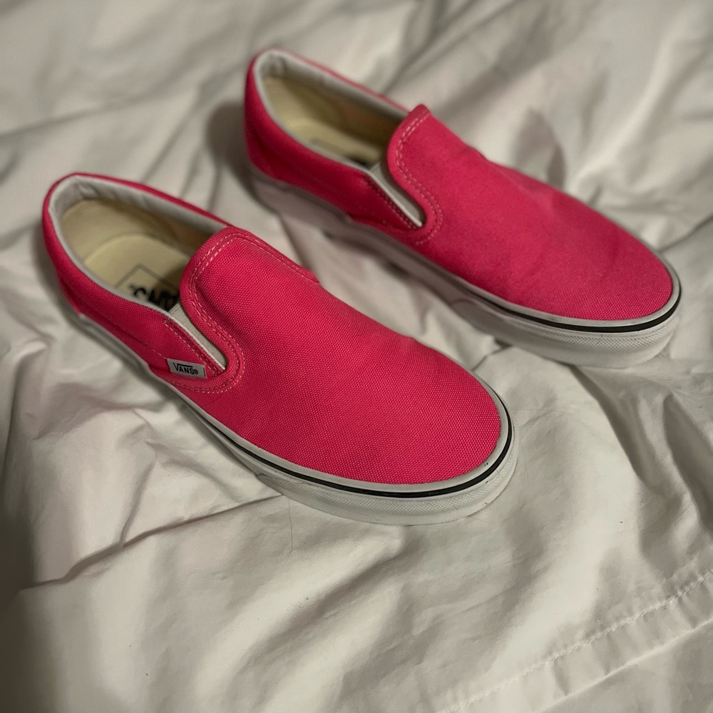 Neon Pink Slip-Ons Vans